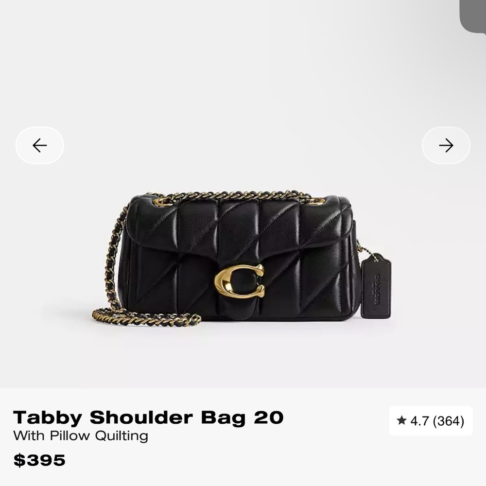 Coach Black Quilted Tabby Shoulder Bag